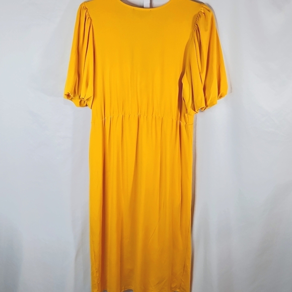 Eloquii Tie Front Tulip Hem Yellow Dress Womans Size 16 - Picture 8 of 8